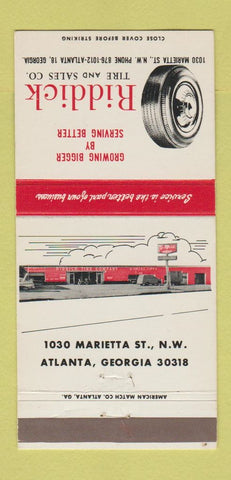 Matchbook Cover - Riddick Tire Sales Atlanta GA 30 Strike