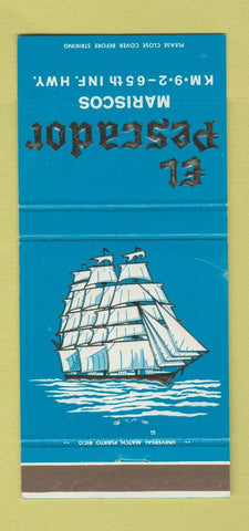 Matchbook Cover - El Pescador Mariscos Puerto Rico  30 Strike
