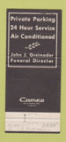 Matchbook Cover - Greinader Funeral Home Coalport PA WEAR 30 Strike