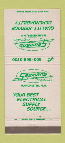 Matchbook Cover - Seamans Electrical Supply Manchester NH 30 Strike
