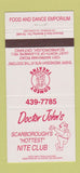 Matchbook Cover - Doctor John's Nite Club Scarborugh ON Comedy 30 Strike