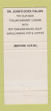 Matchbook Cover - Doctor John's Nite Club Scarborugh ON Comedy 30 Strike