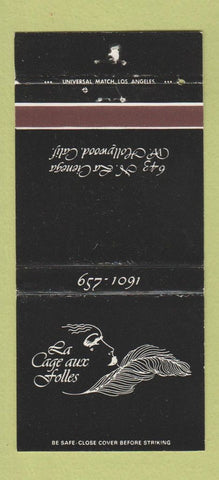 Matchbook Cover - La Cage Aux Folles West Hollywood CA WEAR 30 Strike