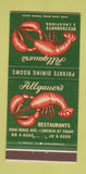 Matchbook Cover - Allgauer's Restaurant  Lincolnwood IL 30 Strike