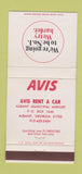 Matchbook Cover - Avis Car Rentals Albany GA WEAR 30 Strike