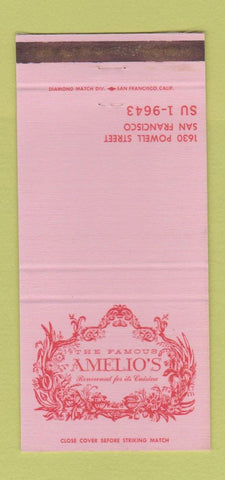 Matchbook Cover - Amelio's San Francisco CA WEAR 30 Strike