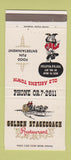 Matchbook Cover - Golden Stagecoach Restaurant Abilene TX 30 Strike