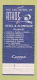 Matchbook Cover - Athos Steel Aluminum Philadlephia PA 30 Strike