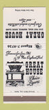 Matchbook Cover - Great House Restaurant Warwick RI 30 Strike