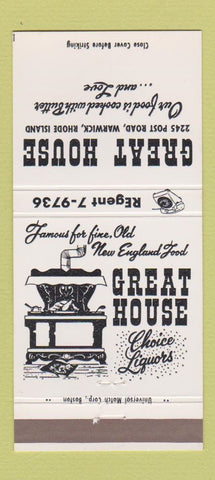 Matchbook Cover - Great House Restaurant Warwick RI 30 Strike