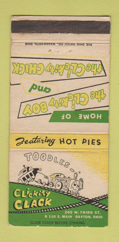 Matchbook Cover - Toodles Clickity Clack Dayton OH WEAR 30 Strike