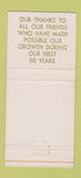 Matchbook Cover - Bush Bros Canned Food Dandridge TN 1958 30 Strike
