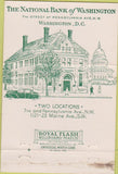 Matchbook Cover - National Bank of Washington DC  40 Strike