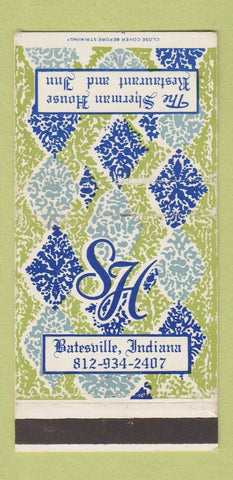 Matchbook Cover - Sherman House Restaurant Inn Batesville IN 30 Strike