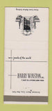 Matchbook Cover - Harry Winston New York City Jewelry 30 Strike