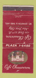 Matchbook Cover - Cafe Chauveron New York City WORN 30 Stick