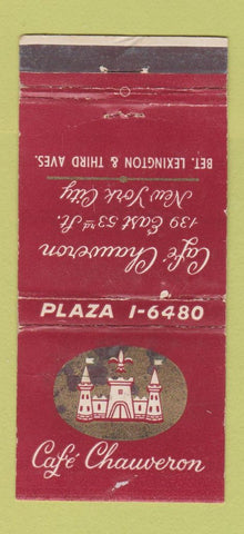 Matchbook Cover - Cafe Chauveron New York City WORN 30 Stick