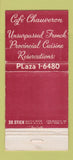 Matchbook Cover - Cafe Chauveron New York City WORN 30 Stick