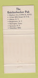 Matchbook Cover - Knickerbocker Pub New York City 30 Strike