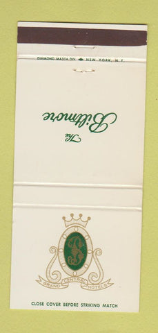 Matchbook Cover - The Biltmore Hotel New York City 30 Strike