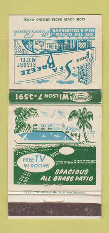 Matchbook Cover - Sea Breeze Motel Miami Beach FL WEAR 30 Strike