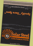 Matchbook Cover - Solar Steel Co Cleveladn OH 40 Strike
