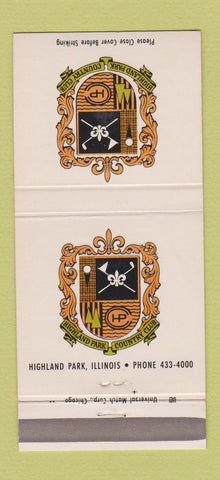 Matchbook Cover - Highland Park Country Club IL 30 Strike