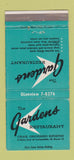 Matchbook Cover - Gardens Restaurant Carbondale IL 30 Strike