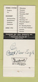 Matchbook Cover - Thorp Systems Masonry Seals New Eagle PA 30 Strike