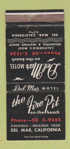Matchbook Cover - Del Mar Motel Del Mar CA 30 Strike