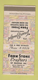 Matchbook Cover - Form Stone Reading PA  30 Strike