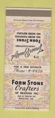 Matchbook Cover - Form Stone Reading PA  30 Strike