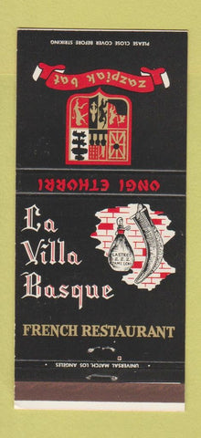 Matchbook Cover - La Villa Basque French Vernon CA 30 Strike