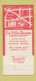 Matchbook Cover - La Villa Basque French Vernon CA 30 Strike
