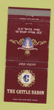 Matchbook Cover - Cattle Baron New York City WEAR 30 Strike