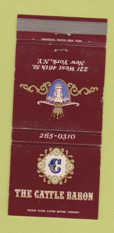 Matchbook Cover - Cattle Baron New York City WEAR 30 Strike