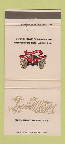 Matchbook Cover - Lauraine Murphy Manhasset LI NY #2 WHITE 30 Strike