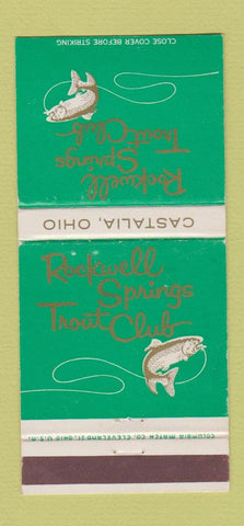 Matchbook Cover - Rockwell Springs Trout Club Castalia OH 30 Strike