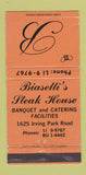 Matchbook Cover - Biasetti's Steak House Chicago IL ORANGE 30 Strike