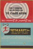Matchbook Cover - Tuttle Kift stove water heaters Columbus OH 40 Strike
