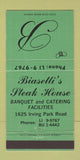 Matchbook Cover - Biasetti's Steak House Chicago IL GREEN 30 Strike