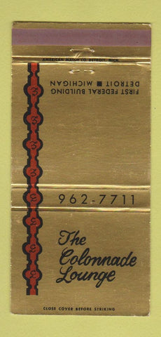 Matchbook Cover - The Colonnade Lounge Detroit MI 30 Strike