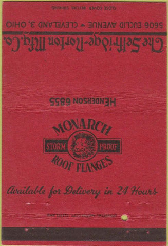 Matchbook Cover - Selfridge Norton Roofing Flanges Cleveland OH 40 Strike