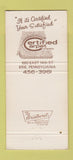 Matchbook Cover - Certified Carpet Erie PA 30 Strike