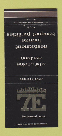 Matchbook Cover - 7E Supper Club De Forest WI 30 Strike