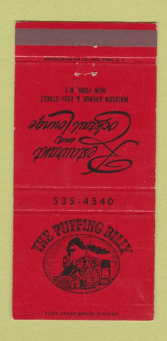 Matchbook Cover - The Puffing Billy New York City restaurant 30 Strike