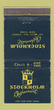 Matchbook Cover - Stockholm Restaurant New York City WEAR 30 Strike