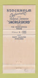 Matchbook Cover - Stockholm Restaurant New York City WEAR 30 Strike