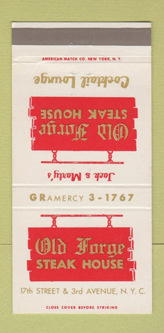 Matchbook Cover - Old Horse Steak House New York City 30 Strike