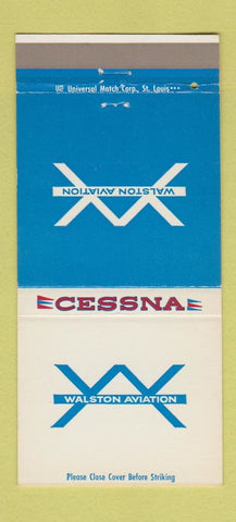 Matchbook Cover - Walston Aviation Cessna Airplanes 30 Strike